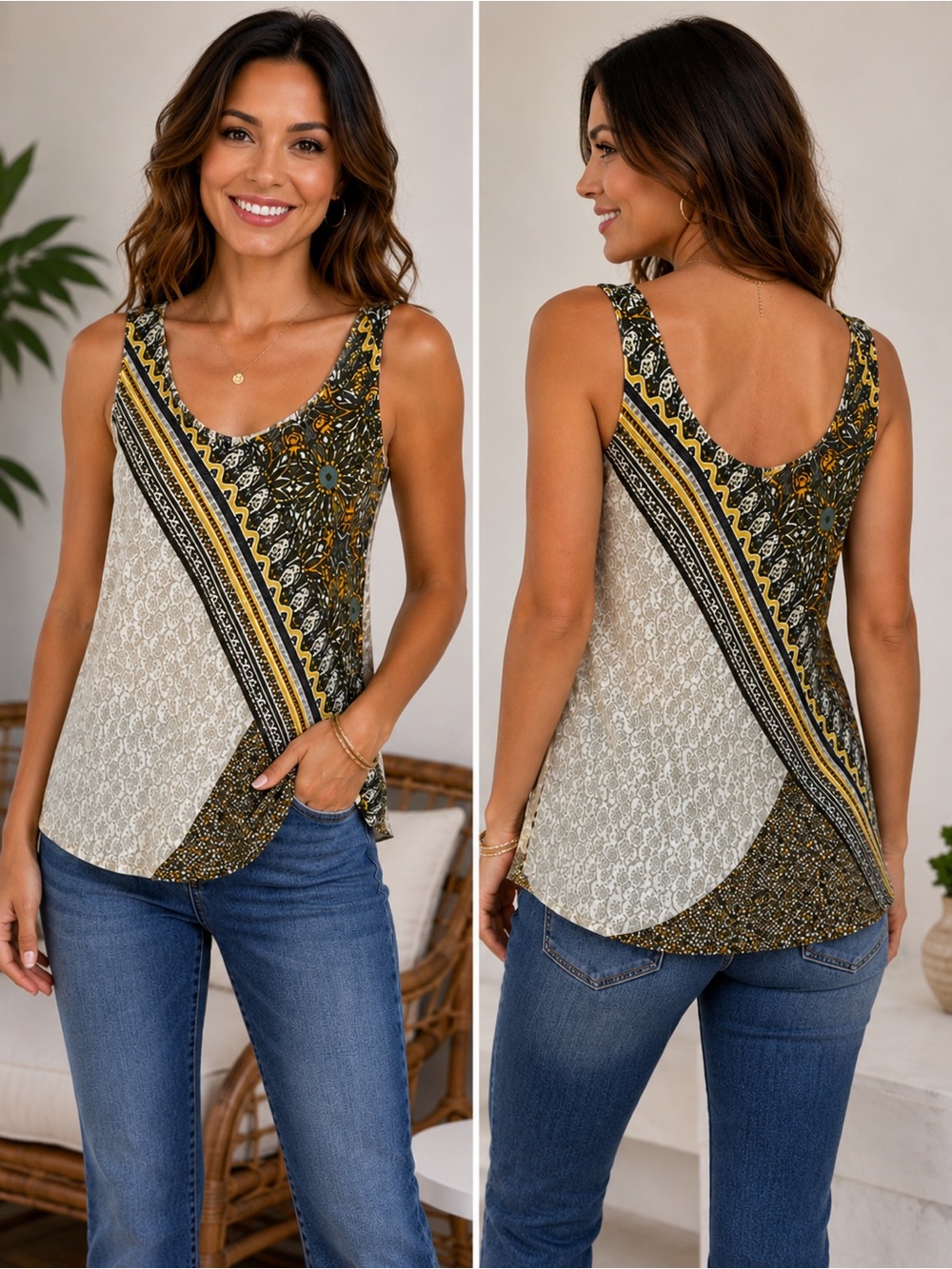 Nic+Zoe Sleeveless Patterned‎ Dress